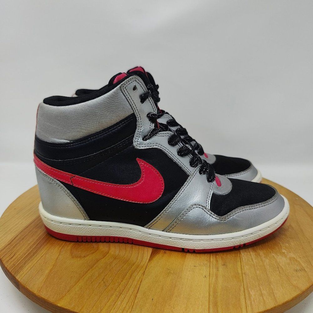 Nike Dunk Force High- Womens- Size 8.5- Black Silver- [629746-006]-Sneaker Shoes